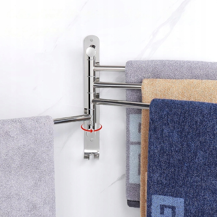 Поворотний вішак для рушників у ванну кімнату, настінний тримач-гачок