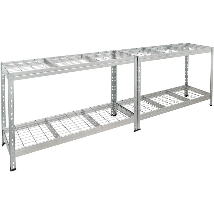 Вуличний металевий стелаж для важких вантажів, 1500 кг, 180x90x45 см, 5 полиць, оцинкована сталь, TÜV, регульовані полиці