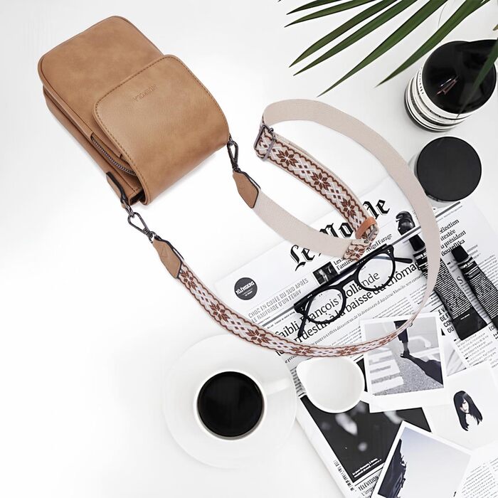 Сумка-органайзер на шию MUIIKOLA з RFID-захистом для телефону, велика місткість, екошкіра, жіноча, з гаманцем, жовто-хакі