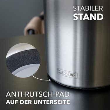 SWISS HOME® Охолоджувач для пляшок вина, шампанського та ігристого вина з нержавіючої сталі, подвійні стінки, у подарунковій коробці