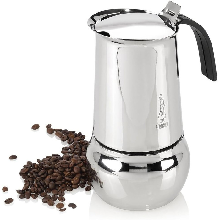 Кавоварка Bialetti Kitty з індукційним дном, нержавіюча сталь, на 10 чашок, срібляста