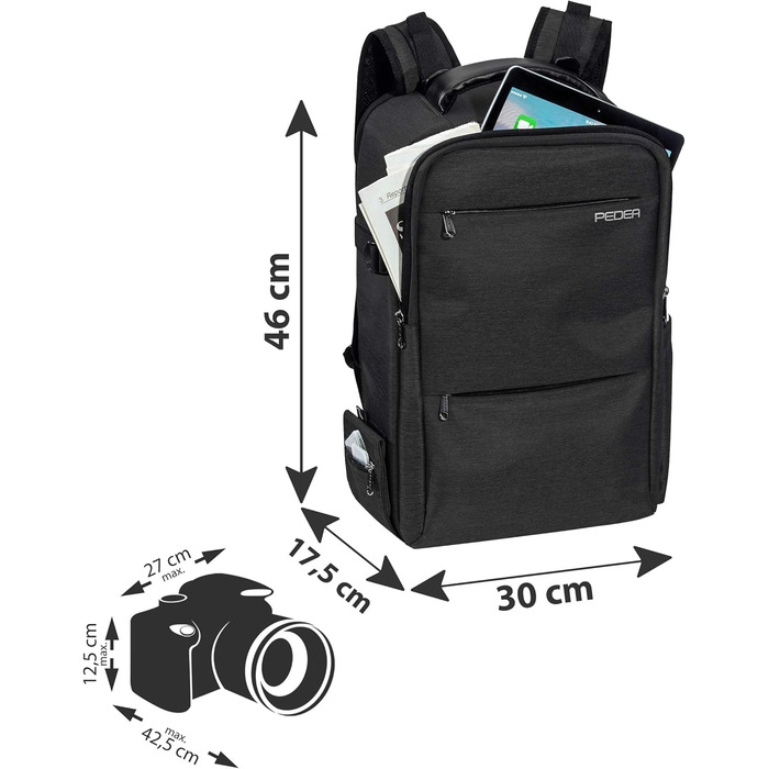 Плечовий рюкзак Pedea Noble для чоловіків та жінок, антрацитовий колір