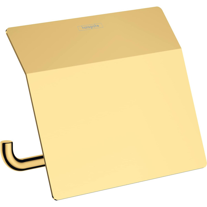 Hansgrohe AddStoris Toilet Paper Holder - Wall Mounted Tissue Roll Holder with Cover - Polished Gold Finish