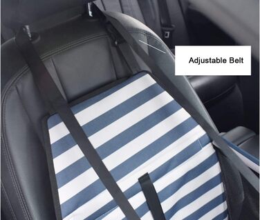 Автомобільний чохол на сидіння для собак та котів, дихаючий, водонепроникний, з безпечною шлейкою, блакитний у смужку