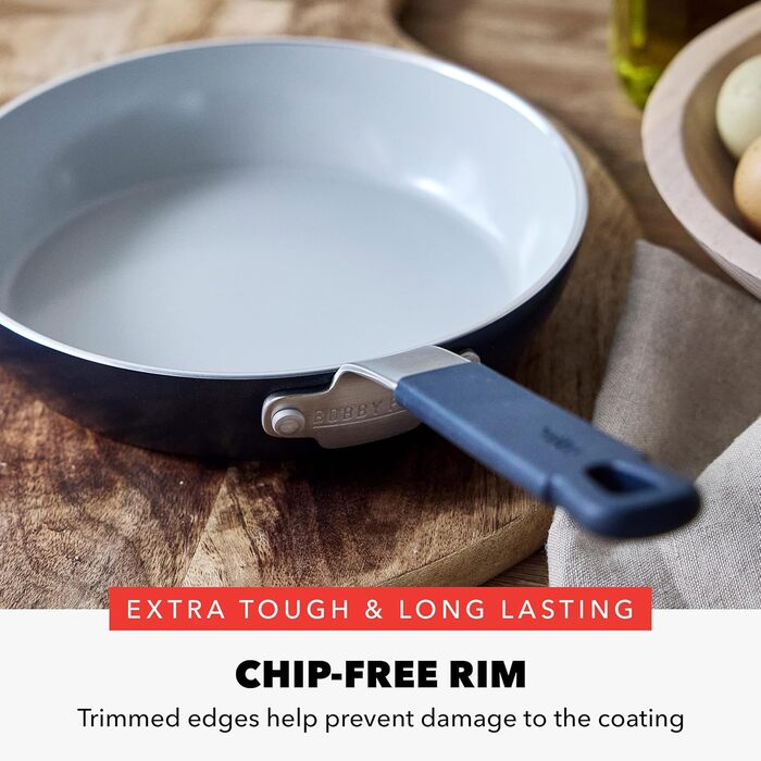 Набір посуду GreenPan x Bobby Flay 13 предметів: професійний алюміній, антипригарне покриття Ceramic, індукційний, силіконовий, для миття в посудомийній машині та духовці, сірий (Графіт/Nature's Delight), сковорода 20 см, блакитний