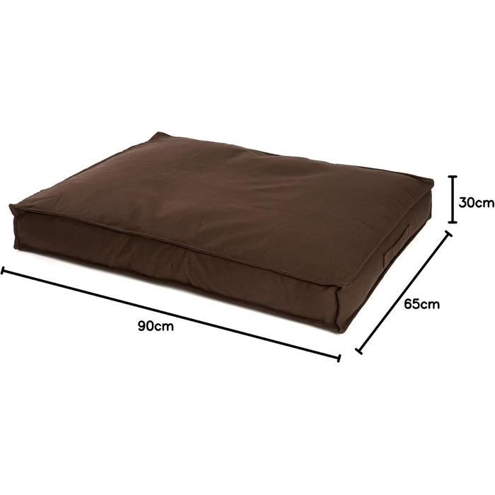 Premium Dog Bed, Dog Mat, Washable Canvas, Orthopedic Memory Foam, Viscoelastic Filling, Soft Dog Bed for Small Dogs, Vintage Canvas Fabric, Mattress PDB1007 S 65x50 Dog Sofa (L 90 x W 70 x H 15 cm, brown)