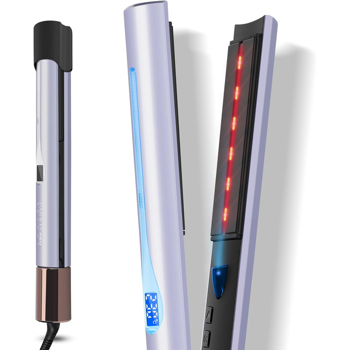 Випрямляч для волосся PARWIN PRO BEAUTY 2 в 1 з інфрачервоною та іонною технологією, 14 температурних режимів, рожевий/фіолетовий