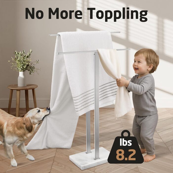 Підставка для рушників KES, стояча, з нержавіючої сталі, з мармуровою основою, 84 см, BTH217-2