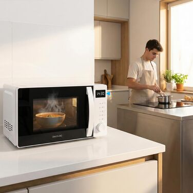 Мікрохвильова піч Cecotec Proclean 5105 біла, 20л, з грилем, технологією 3DWave та функцією розморожування