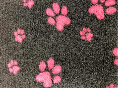 Килимок для собак Elropet Vetbed - преміум якість, 22 мм, для малих та великих собак. Розміри S/M/L (M 100x80 см, темно-сірий + рожева лапка)