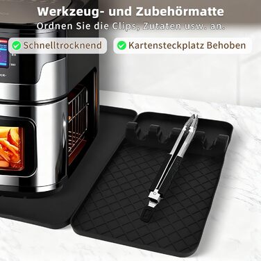 Стійка до вогню силіконова підставка 48x30 см для фритюрниці, кухонного приладдя, захист від нагріву, робочої поверхні, кавомашини, сумісна з Ninja, Cosori, Philips Airfryer