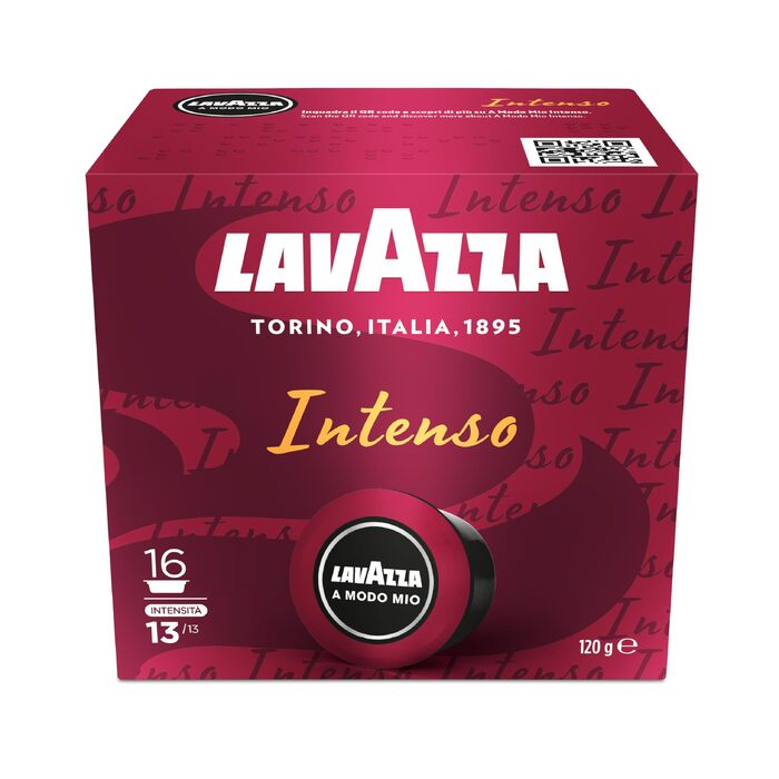 Кавові капсули Lavazza A Modo Mio Espresso Intenso, арабіка та робуста, інтенсивність 13, середньо-темне обсмаження, 16 капсул x 4 упаковки (64 шт)