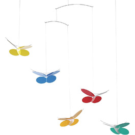 Flensted Mobiles Butterflies Mobile, Steel, Multicolor, 68x45 cm