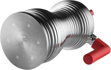 Alessi MDL02/3RFM Pulcina Espresso Machine - Cast Aluminum. Handle and Button - PA, red. Magnetic Bottom - 3 Cups