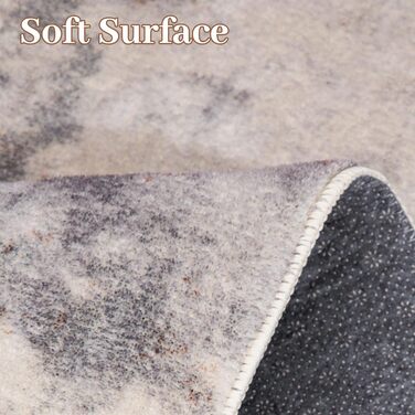 Теплый ковер для гостиной, спальни, столовой, нескользящий, мягкий ковер с коротким ворсом, абстрактный серый стильный ковер для легкой чистки (Абстрактный серый, 160 x 200 см).