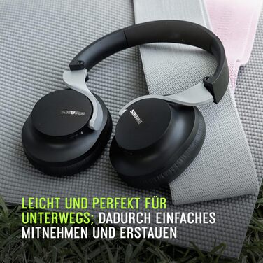 Shure Aonic 40: Бездротові навушники з активним шумозаглушенням, Bluetooth, мікрофон, 25 годин роботи, сумісність з iPhone та Android, білий (чорний)
