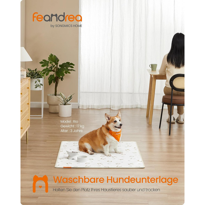 Підстилка для собак Feandrea, 2 шт., водонепроникна, XL (122 x 91 см), антиковзка, для собак, котів, кроликів