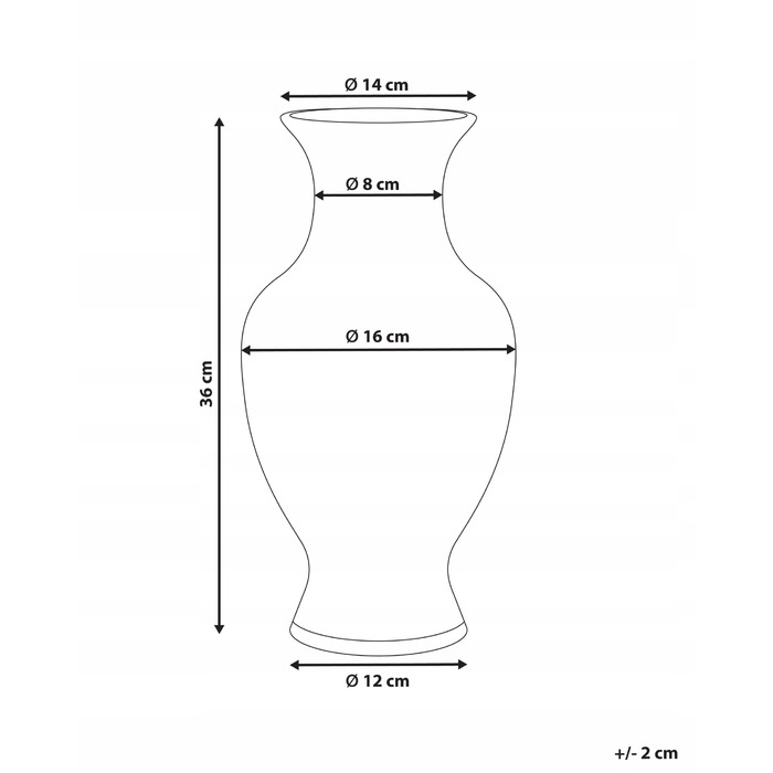 Ваза Beliani, порцеляна, 16 x 36 см