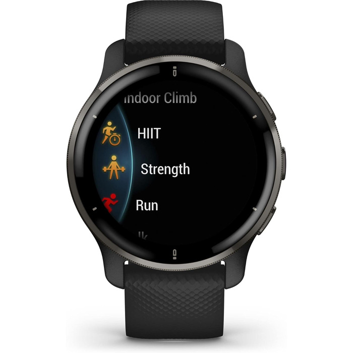 Розумний годинник Garmin Venu 2 Plus: GPS, фітнес, AMOLED-дисплей, 25+ видів спорту, Music Pay (Чорний/Шкіряний)