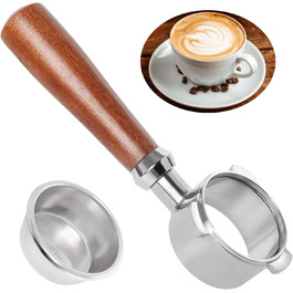 Бездонний портафільтр Baoweihua 54 мм для кавомашин Breville/Sage Barista 870/875/878/880, нержавіюча сталь, сріблястий