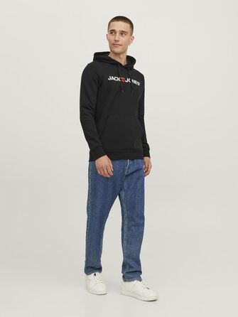 Чоловічий худі Jack & Jones з логотипом, чорний, розмір XL