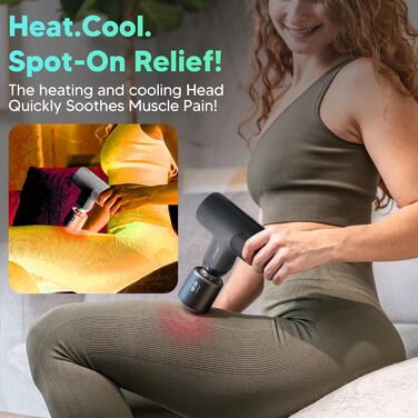 Масажер для тіла Arboleaf Mini Massage Gun: 5 швидкостей, 4 насадки, 3200 U/Min, для дому, фітнесу та подорожей (Чорний з підігрівом)