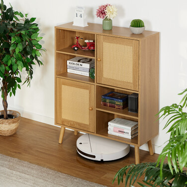 Сервант Relaxdays з 2 дверима з ротанга