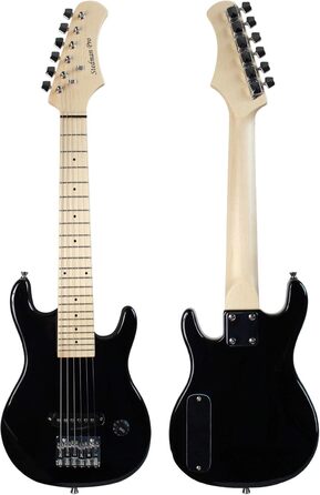 Дитячий електрогітарний набір YMC, 76.2 см, з підсилювачем 5 Вт, Gigbag, ремінь, кабель, струни, медіатори та ключ, Чорний