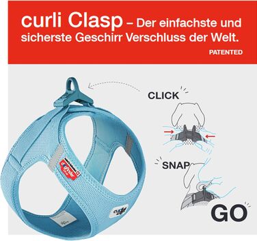 Жилет-шлейка Glow curli Clasp з світловідбиваючим покриттям, сірий, розмір M