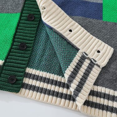 Чоловічий в'язаний кардиган Gurunvani з довгими рукавами та ґудзиками (M, Ks06green)