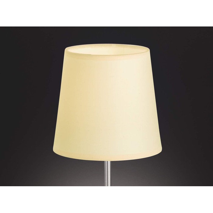 Настільна лампа WOFI Cesena, 1-лампова, чорна, тканинний абажур (бежевий), 14 x 14 x 32 см