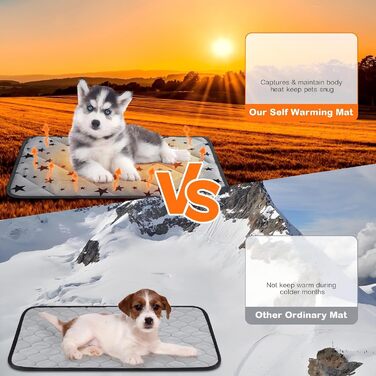 Самогріюча ковдра для котів та собак Namalu зі зірковим візерунком, 45 x 60 см