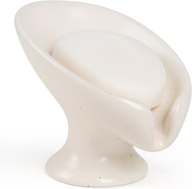 Керамічна мильниця Umlaca з самостійним зливом, безперервна сушка, у формі листка, вінтажний дизайн, підходить для кухні, ванної кімнати, душу, білий мармур (бежево-рожевий)