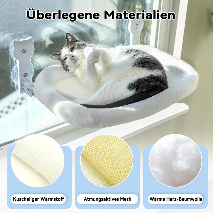 Кішка ліжко на вікно, гамак для котів на вікно, зручне ліжко-гамак для котів, міцне та легке в установці, до 18 кг