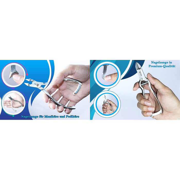 Професійний кусачки для нігтів SMI (2 шт.) для врослих та товстих нігтів, нержавіюча сталь, з чохлом для педикюру