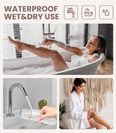 Електричний жіночий бритва 5-в-1 для тіла, бікіні та носа, водонепроникний (IPX7), для сухого та вологого гоління, з тримером, USB-зарядка