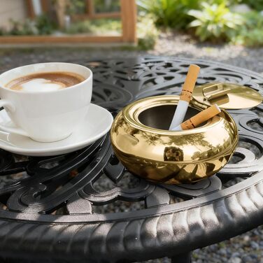 Попільничка з кришкою з нержавіючої сталі Golden S-Gold (S-Gold)