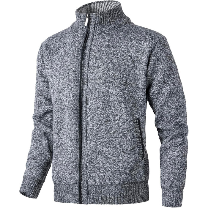 Чоловічий кардиган з флісовою підкладкою: теплий светр-кофта на осінь-зиму | C-dunkelgrau