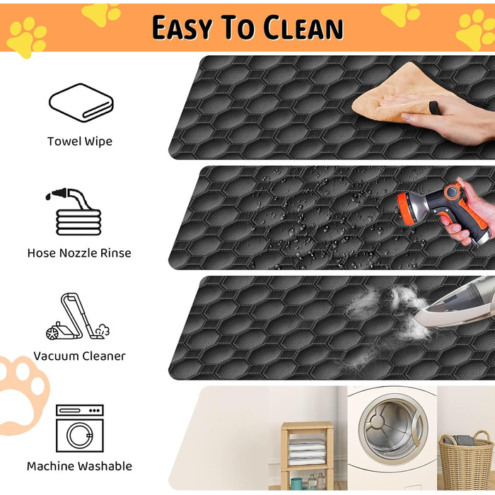 Килимок для собак у машину Taygeer, чорний, 145x136 см, вологостійкий та стійкий до подряпин, з боковими захистами та оглядовим вікном