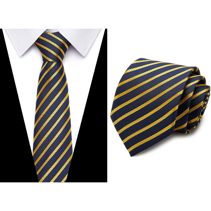 Чоловічий набір краваток (6 шт.) Jacquard: блакитні в смужку, з павлином, золотом та червоною квіткою