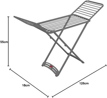 Gimi - Graphite Clothes Rack, X-Legs, Resin, Grey
