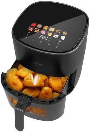 Cecotec Oil-Free Hot Air Fryer 6.5L Grill Plate - Grill - Double Heating Elements - Air Fryer Cecofry&Grill Duoheat 6500. 2200W, Dietetic and Digital, Window, Temperature Control 40-200°C, 12 Menus