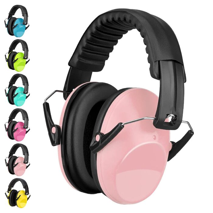 Дитячий захист вух: навушники від шуму, комфортні, складні, для школи, аутизму, сну, навчання, ADHS, феєрверків, концертів (світлорожевий/1 шт.)