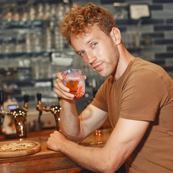 Набір склянок для віскі NiHome (6 шт.), 240 мл, ручної виготовлення, без свинцю, для скотчу, рому та коктейлів. Ідеальний подарунок для поціновувачів віскі