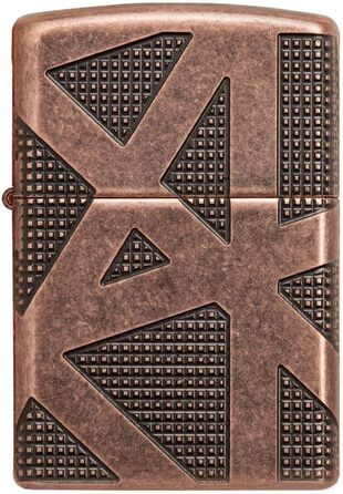 Zippo Armor Lighter, Antique Copper, Geometric Design, 360, One Size