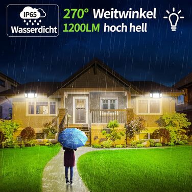 INTELAMP Solar Lights for Outdoors with Motion Sensor, 6000 mAh Solar Lights for Outdoors 108 LED Solar Lamp Outdoor Ideal for Terrace, Porch, Garage, Yard, Streets, IP65 Waterproof (2 Pack)