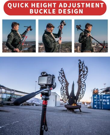 Штатив монопод IFOOTAGE Cobra 3 C180F-P з вуглецевого волокна, 181 см, максимальне навантаження 8 кг