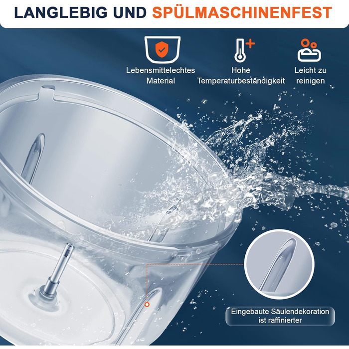 Електричний подрібнювач Bear Mini 0.6L+2L: подрібнювач для м'яса, овочів, фруктів та дитячого харчування з 4-ма лезами з нержавіючої сталі та м'ясорубкою