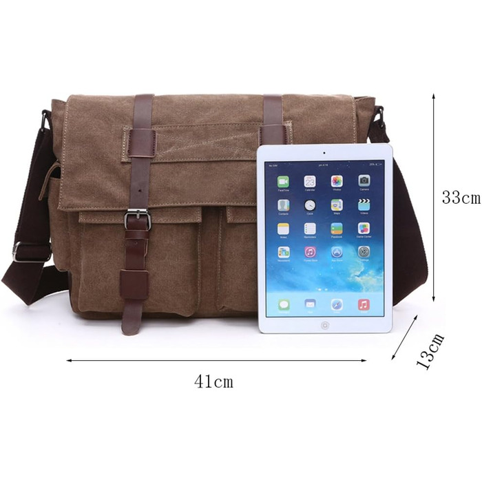 Чоловіча нагрудна сумка OSMIE 16 л, канвас, для ноутбука, сумка-месенджер чорна (L, L-кавовий)