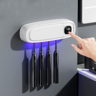 Стерилізатор зубних щіток Maxspace з УФ-випромінюванням, настінний, 4 слоти, для ванної кімнати (білий)
